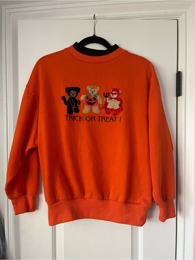 Basic Editions Orange Sweatshirt with Black Trim and Appliqué